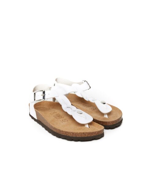 Sandales en cuir Aida blanches