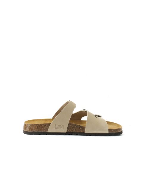 Sandales en cuir nubuck Paco beige