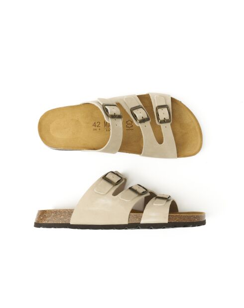 Sandales en cuir nubuck Paco beige