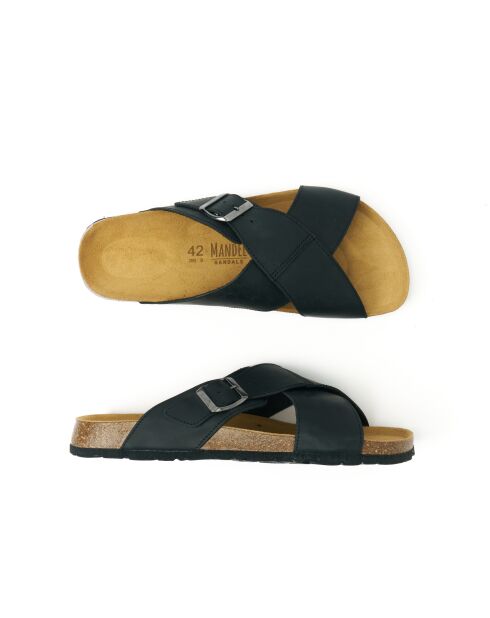 Sandales en cuir Ramon noires