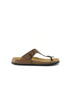 Sandales en cuir nubuck David brunes