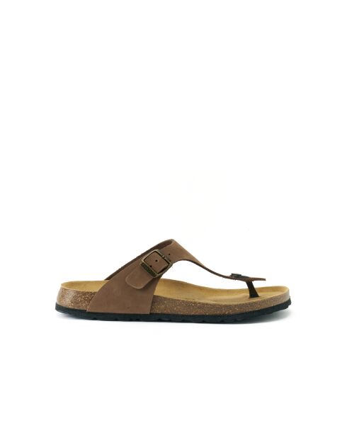 Sandales en cuir nubuck David brunes