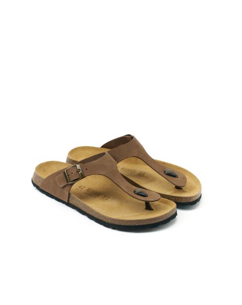 Sandales en cuir nubuck David brunes
