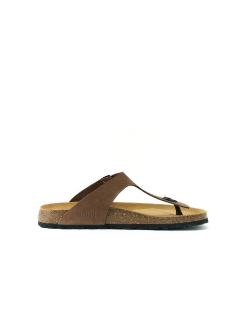 Sandales en cuir nubuck David brunes
