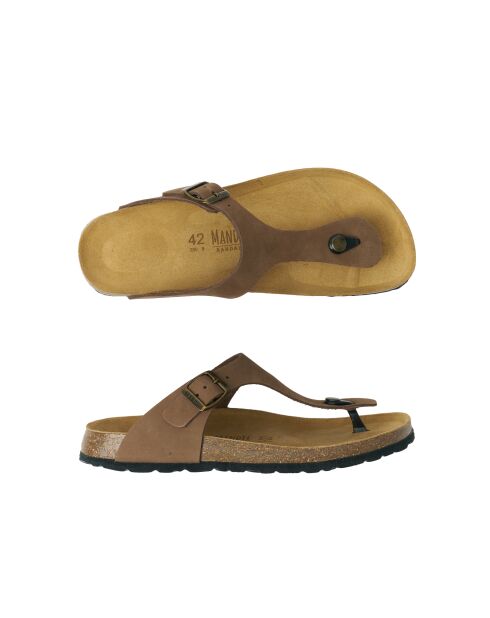Sandales en cuir nubuck David brunes