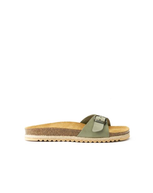 Sandales en cuir nubuck Agata vertes