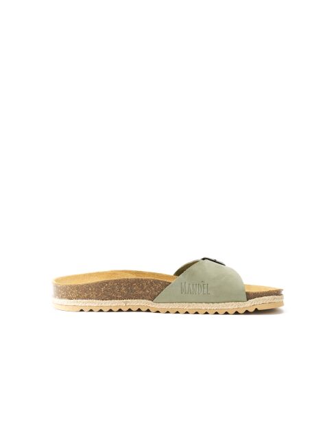 Sandales en cuir nubuck Agata vertes