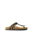Sandales en cuir Blanca Big Buckle Leopardo brunes
