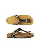 Sandales en cuir Blanca Big Buckle Leopardo brunes