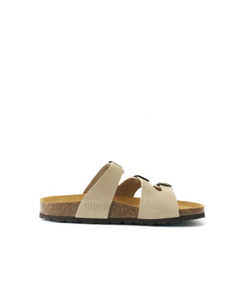 Sandales en cuir nubuck Paco beiges
