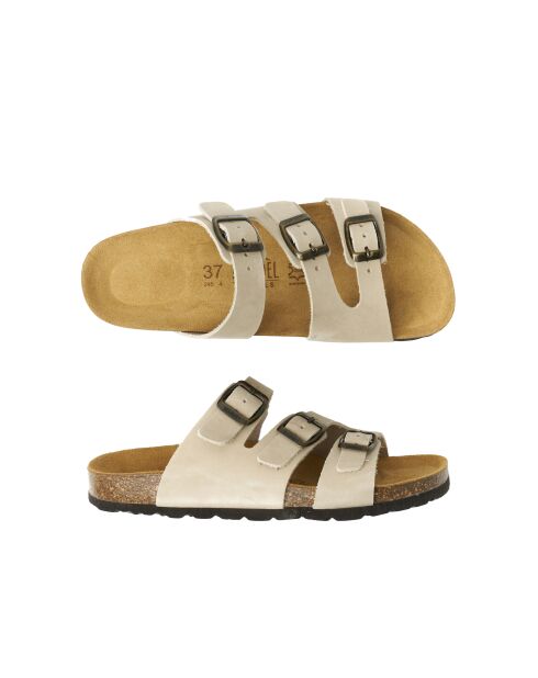 Sandales en cuir nubuck Paco beiges