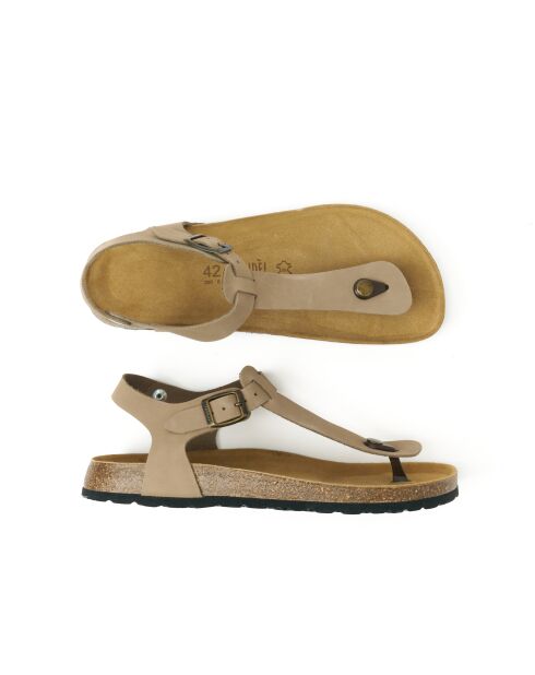 Sandales en cuir nubuck Leon brunes
