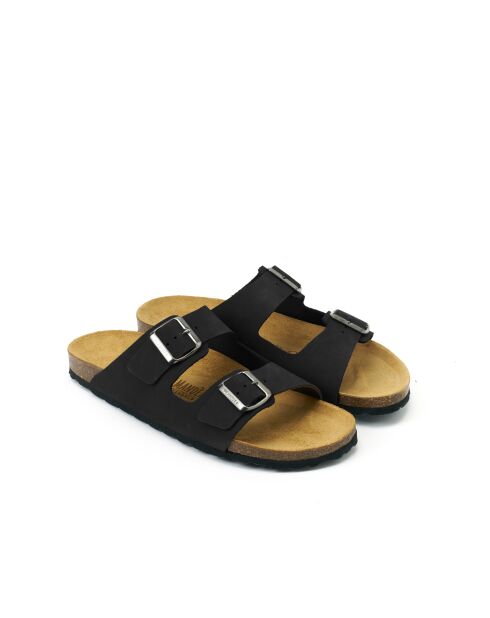 Sandales en cuir nubuck Alberto noires
