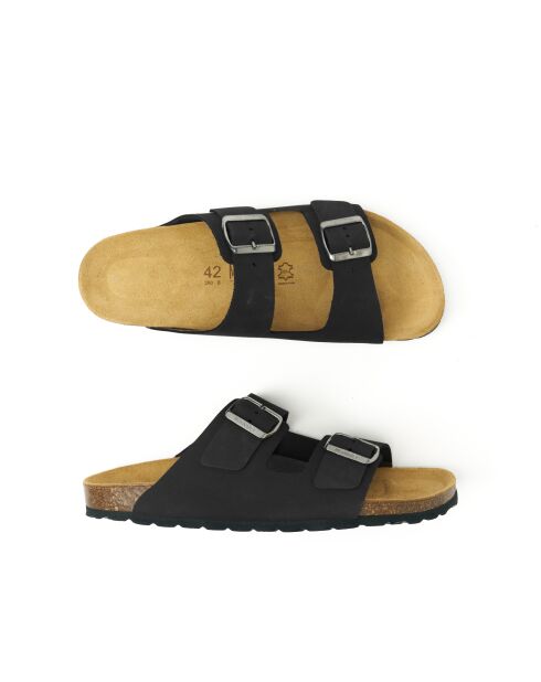 Sandales en cuir nubuck Alberto noires