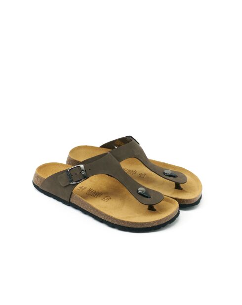 Sandales en cuir nubuck David grises