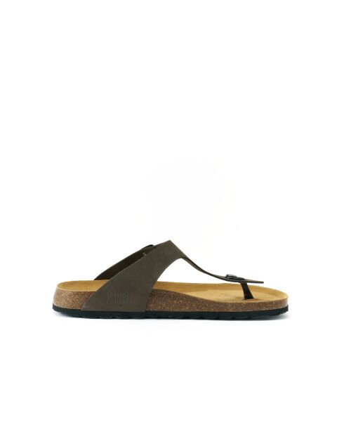 Sandales en cuir nubuck David grises