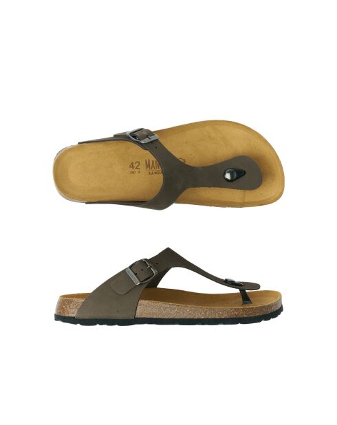 Sandales en cuir nubuck David grises