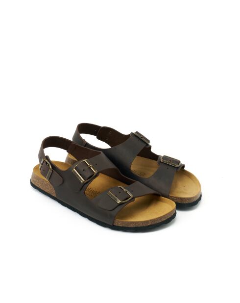Sandales en cuir Carlos brun foncé