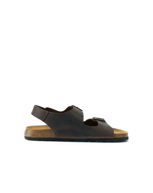 Sandales en cuir Carlos brun foncé