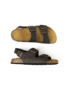 Sandales en cuir Carlos brun foncé