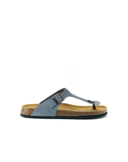 Sandales en cuir nubuck David bleues