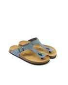 Sandales en cuir nubuck David bleues