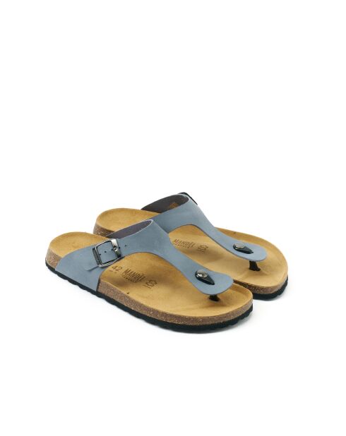 Sandales en cuir nubuck David bleues