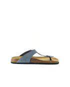 Sandales en cuir nubuck David bleues