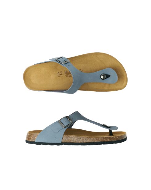 Sandales en cuir nubuck David bleues