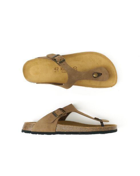 Sandales en daim David brunes