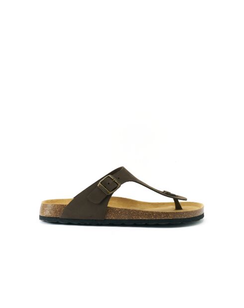 Sandales en cuir nubuck David brun foncé