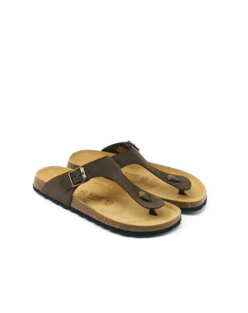 Sandales en cuir nubuck David brun foncé