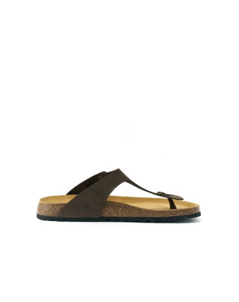 Sandales en cuir nubuck David brun foncé