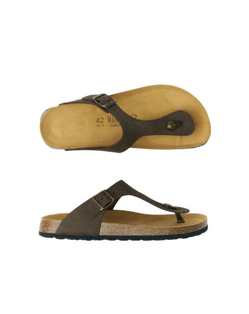 Sandales en cuir nubuck David brun foncé