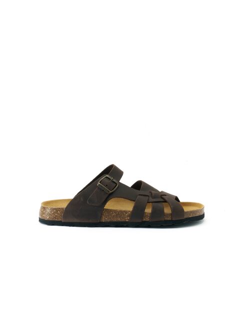 Sandales en cuir Alvaro brun foncé