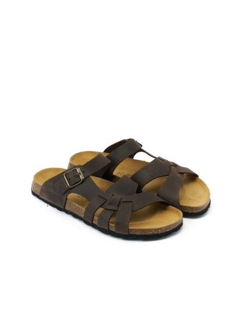 Sandales en cuir Alvaro brun foncé