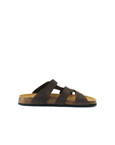 Sandales en cuir Alvaro brun foncé