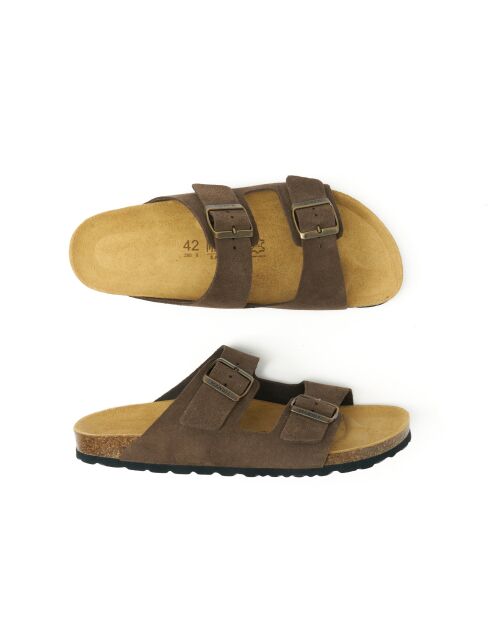 Sandales en daim Alberto brunes