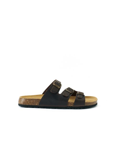 Sandales en cuir Paco brun foncé