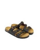 Sandales en cuir Paco brun foncé