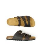Sandales en cuir Paco brun foncé