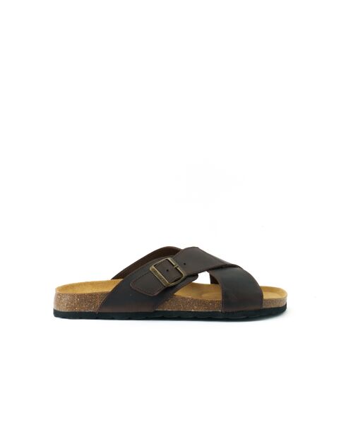 Sandales en cuir Ramon brun foncé