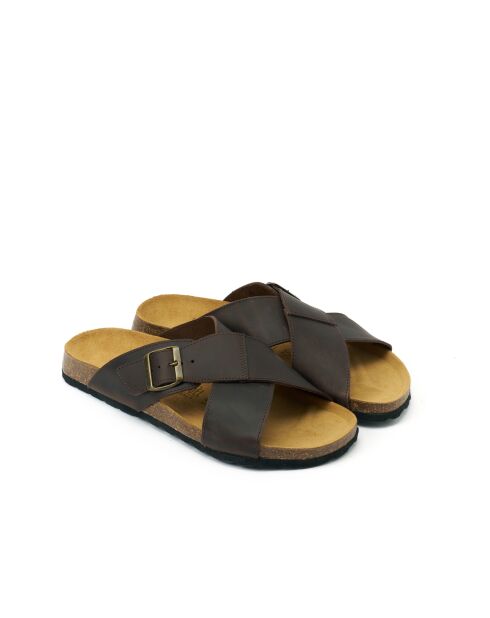 Sandales en cuir Ramon brun foncé