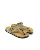 Sandales en cuir nubuck David vertes