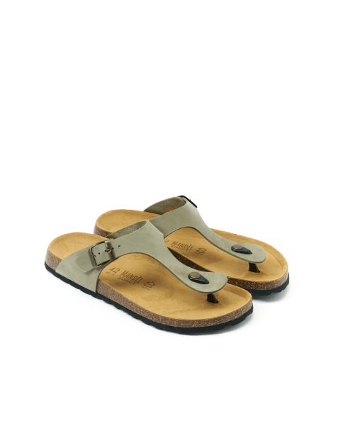 Sandales en cuir nubuck David vertes