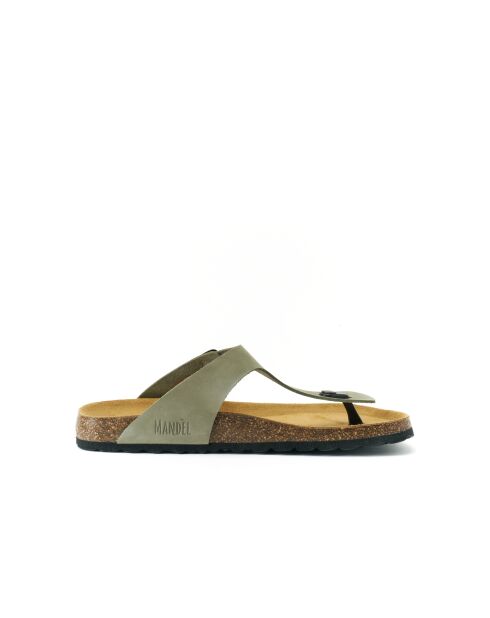 Sandales en cuir nubuck David vertes