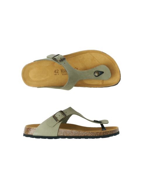 Sandales en cuir nubuck David vertes