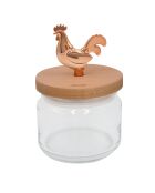 Bocal en verre avec couvercle en bois de hêtre naturel - 0,75L