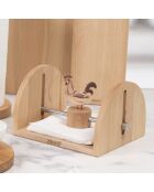 Porte serviettes en bois de hêtre naturel - 20x18x12cm
