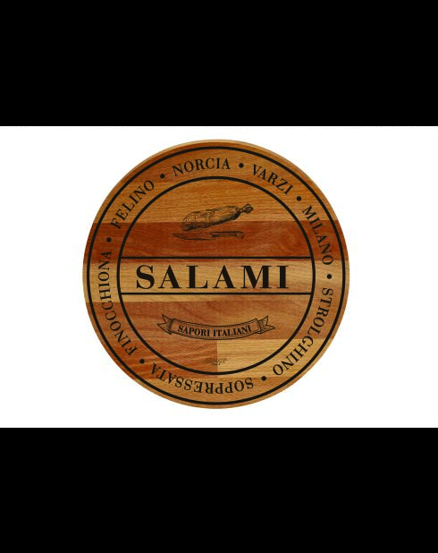 Planche à découper Salami en bois de hêtre - D.30cm